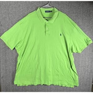 Ralph Lauren Shirt Mens 4XB Golf Polo Pony Striped Cotton Green Preppy